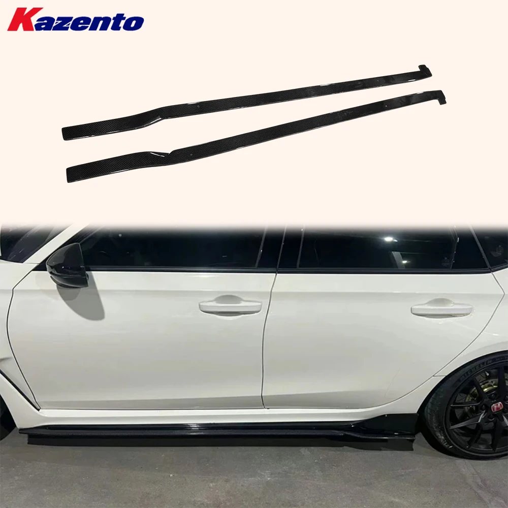 For Honda Civic Type R FL5 23-24 Carbon KZ Style Side Skirts Extensions Pair