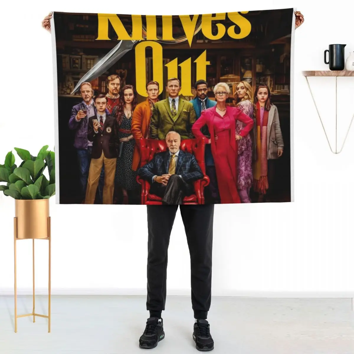 Knives Out Throw Blanket Loose Thins blankets ands Plaid on the sofa Bed Fashionable Decorative Beds Blankets