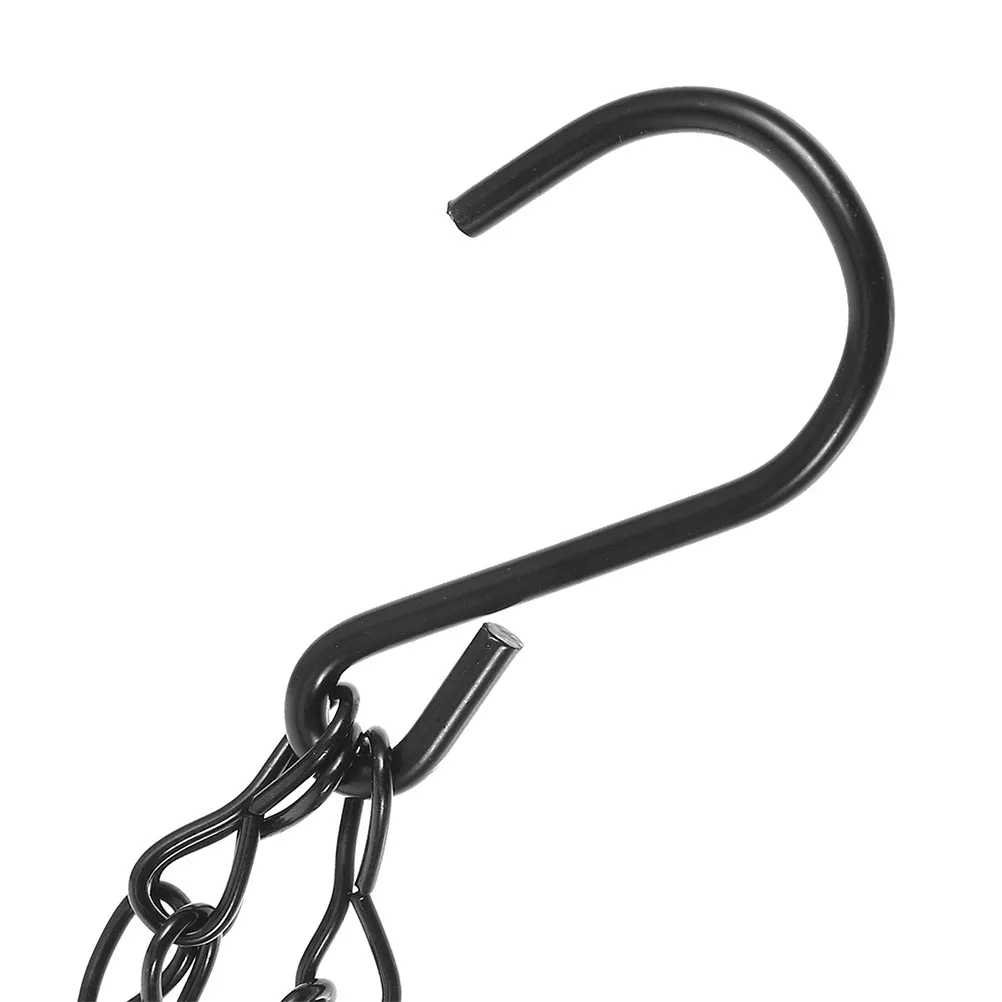 3Pcs Black Metal Flower Basket Hanging Chain Set 16.5inch 3-Point for Indoor Outdoor Use Garden Patio Lamp Decor Planter Hanger view 6