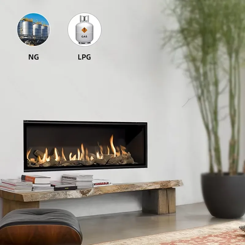 60 Inch Luxury Real Flame Gas Fireplace Indoor Wall Mount Propane Natural Gas Heater With Remote Control For Living Room
