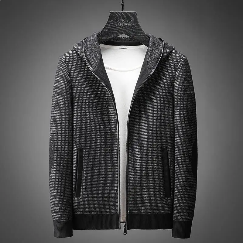 

Men's Faion Thiened Hoodie Jaet Autumn Winter New Sle Slim Fit Luxury Outerwear Polyester Long Sve Zipper Closure