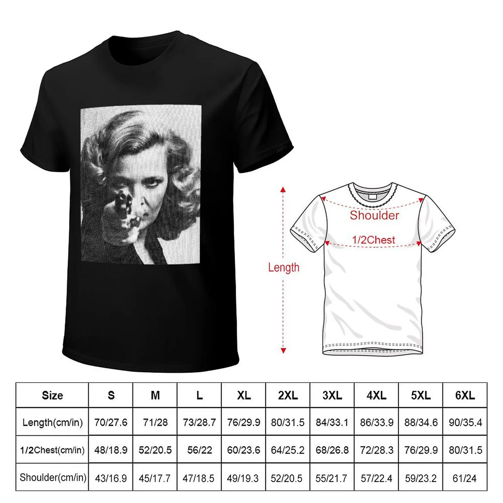 Gena Rowlands Portrait In Black _amp_ White T-Shirt Work Wear Simple Tee Shirt