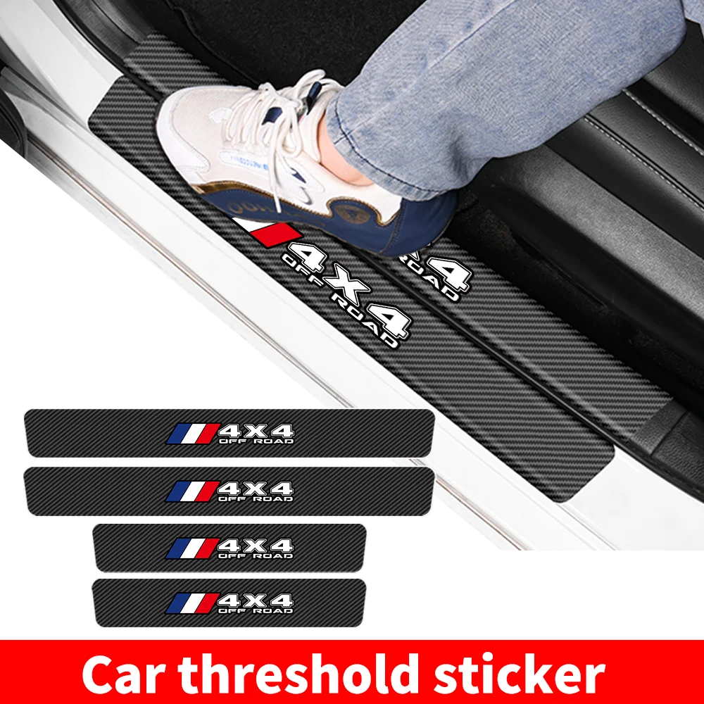 

4x4 Off Road Carbon Fiber Car Sticker Auto Door Threshold Trunk Protective Strips For Peugeot 206 207 307 407 408 607 508 3008