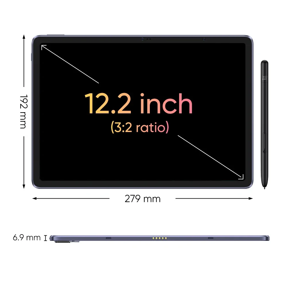 XPPen Magic Drawing Pad 12.2 inch Tablet Android 8GB/256GB 8000mAh with X3 Pro Pencil (16K Pressure/No Charging) Graphics Tablet