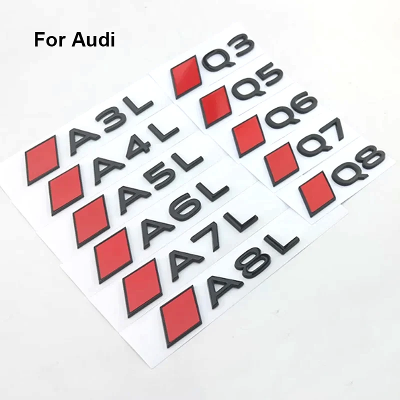

Наклейка-эмблема 3D из АБС-пластика для кузова автомобиля, декоративная наклейка на задний багажник для Audi Q3 Q5 Q6 Q7 Q8 A3L A4L A5L A6L A7L A8L, аксессуары