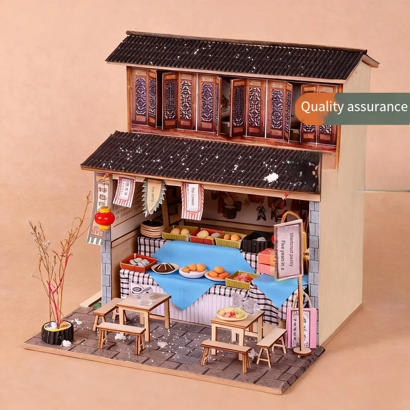 Japoński Domek DIY w Stylu Miniatury – Drewniany Model Loftu do Samodzielnego Montażu, Kompletny Zestaw DIY Mini Domku, Kreatywny Prezent Urodzinowy