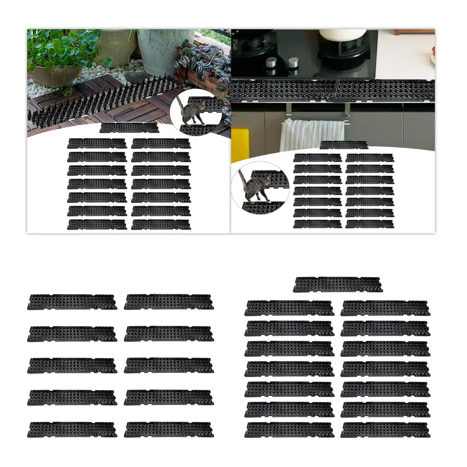 

Cat Scat Mat Sturdy Cat Spike Mat Prickle Strips Pet Deterrent Mat Thorn Pad for Window Lawn Vegetable Field Indoor Outdoor Sofa