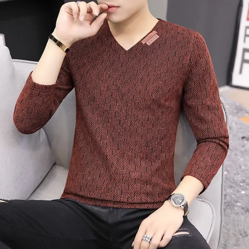 

Breathable Slim Fit Male Pullover Elasticity Tee Designer Tshirt Original Sweatshirt Normal Streetwear New Men's T-shirts Sale