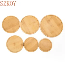 1PC 8 Design Flower Pot Holder Fleshy Bonsai Pad Bamboo Tray Wooden Flowerpot Tray Home Office Decor Sadzarka Doniczki Mata Stojak