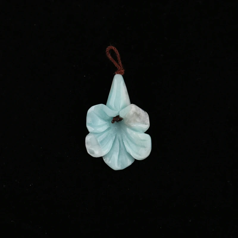 

Nature Stone Amazonite Hand Carving Flower Women's Pendant Bead 27x25x6mm 4.8g Fashion Jewelry Accessory for Birthday Gift