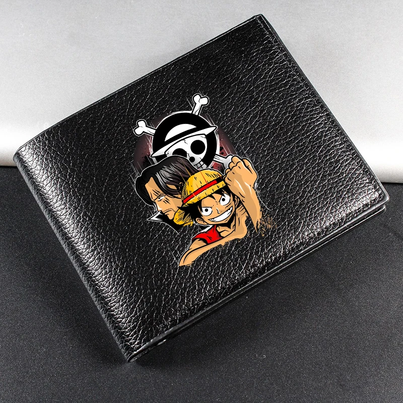 One Piece Pu Leather Wallets Anime Luffy Card Bags Women Men Short Multi Slot Coin Purses Fashion Folding Wallet Birthday Gift