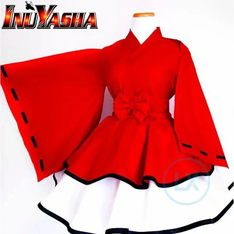 อะนิเมะ Inuyasha คอสเพลย์เครื่องแต่งกาย Lolita Kikyo ชุดกิโมโนชุดเต็มชุดที่กําหนดเองฮาโลวีนเครื่องแต่งกายสําหรับหญิงสาว