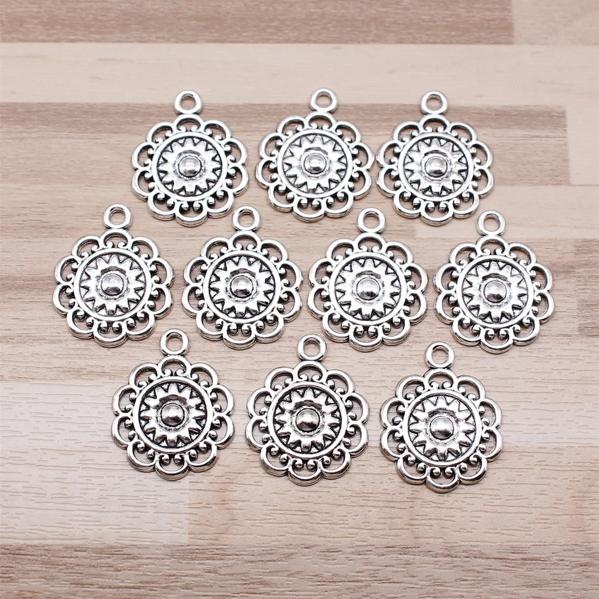 IFOCUS 10pcs/Lot Motif Charms For DIY Jewelry Making Zinc Alloy 25x21mm/0.98x0.83inch