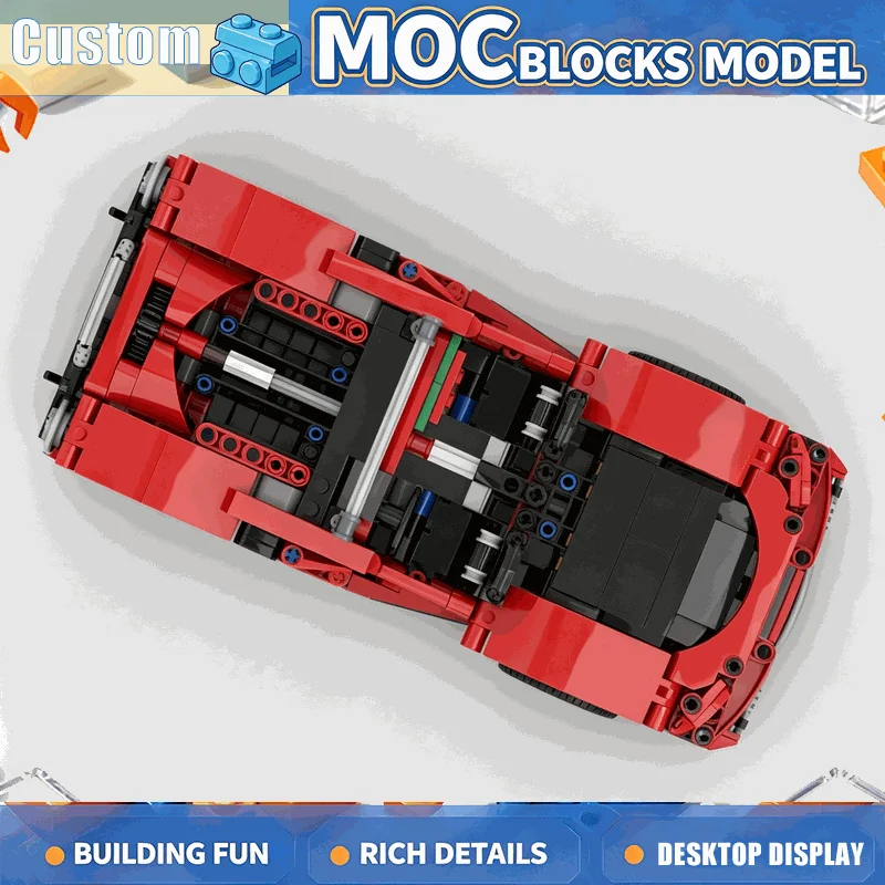 NEW 536PCS Classic Sports Car Model Building Blocks Custom Puzzle DIY Assembly Educational Toy Gift Collection Display Xmas Gift
