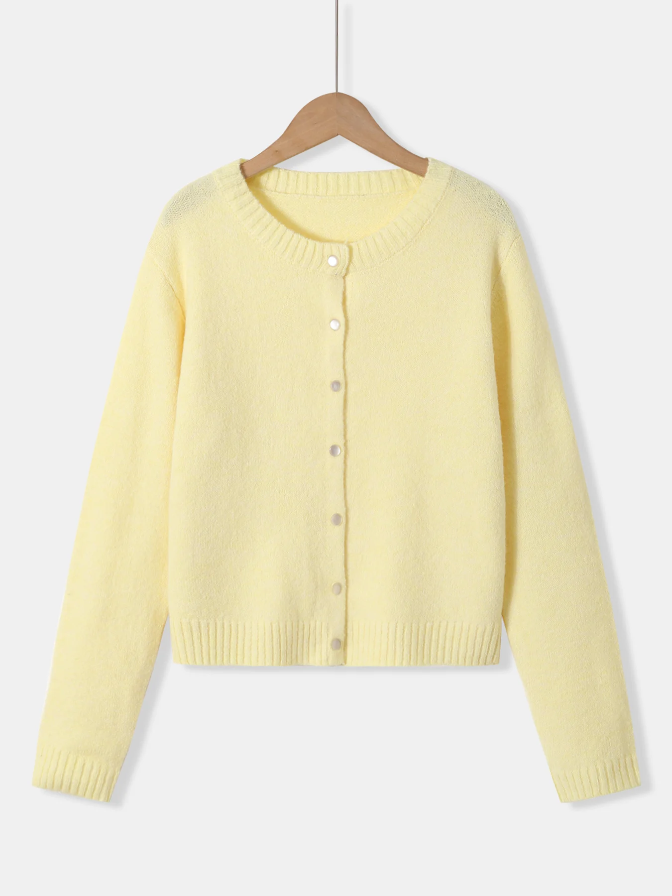 Pulls doux et confortables pour femmes, cardigans de couleur unie, pulls tricotés à la mode et décontractés pour l'automne et l'hiver, ronds n