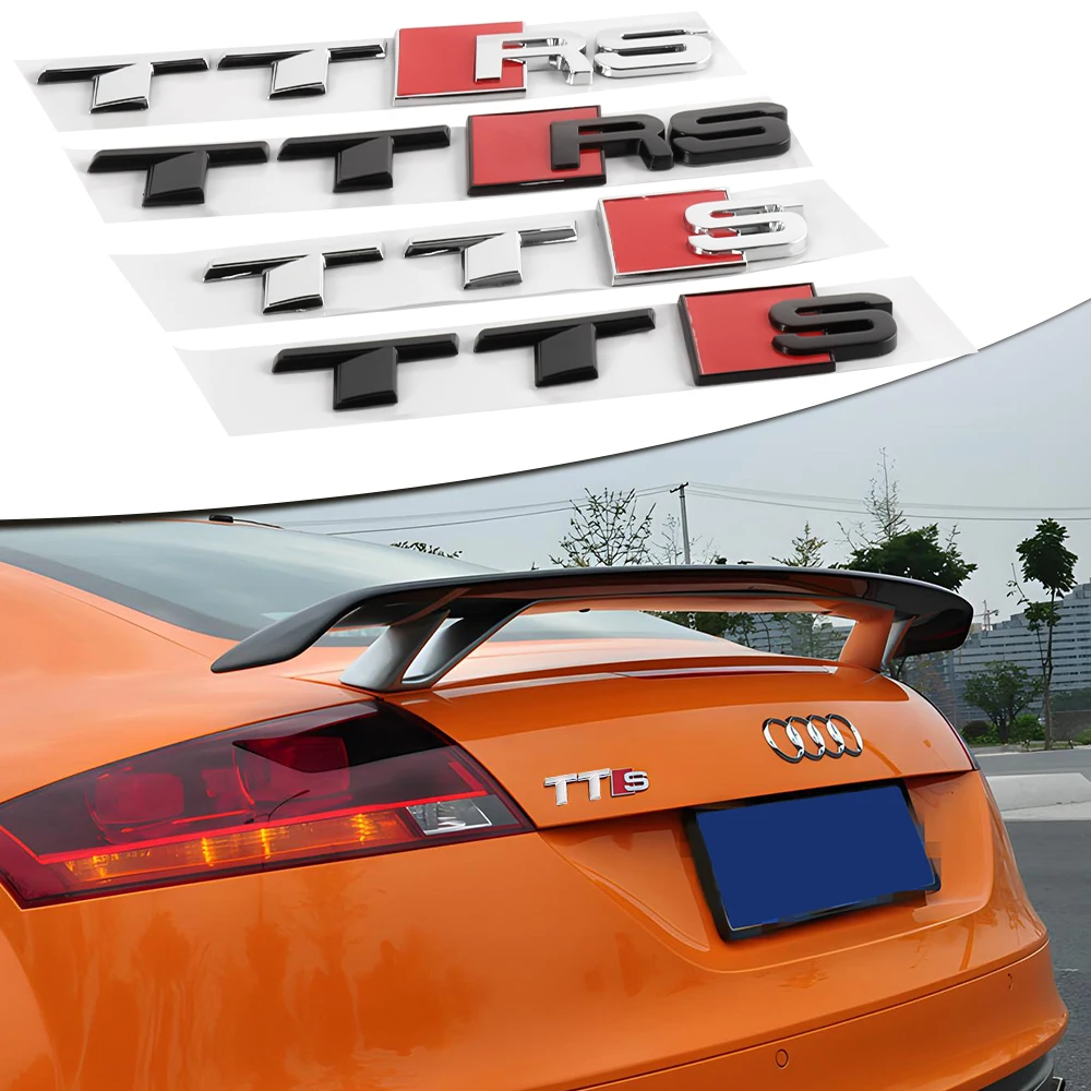 1 pièces style de voiture TTS TTRS Logo corps latéral pare-chocs arrière queue coffre autocollant pour Audi TT série TTS TTRS voiture Badge de remplacement