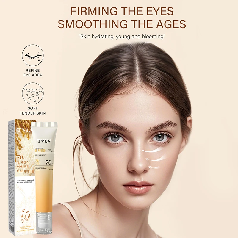 Korean Rice Rollerball Massage Eye Cream 20g Nourishing Lifting And Reducing Fine Lines Smooth Soothing Hydrating Eye Cream