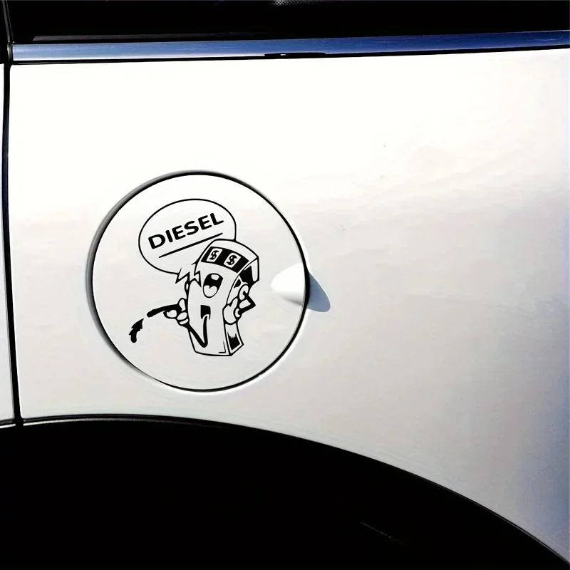 قطعة واحدة من ملصق فوهة الوقود بالديزل والكرتون - ملصق ممتع لخزانات وقود السيارة وأجهزة الكمبيوتر المحمولة وحافظات الهاتف وألواح التزلج #4
