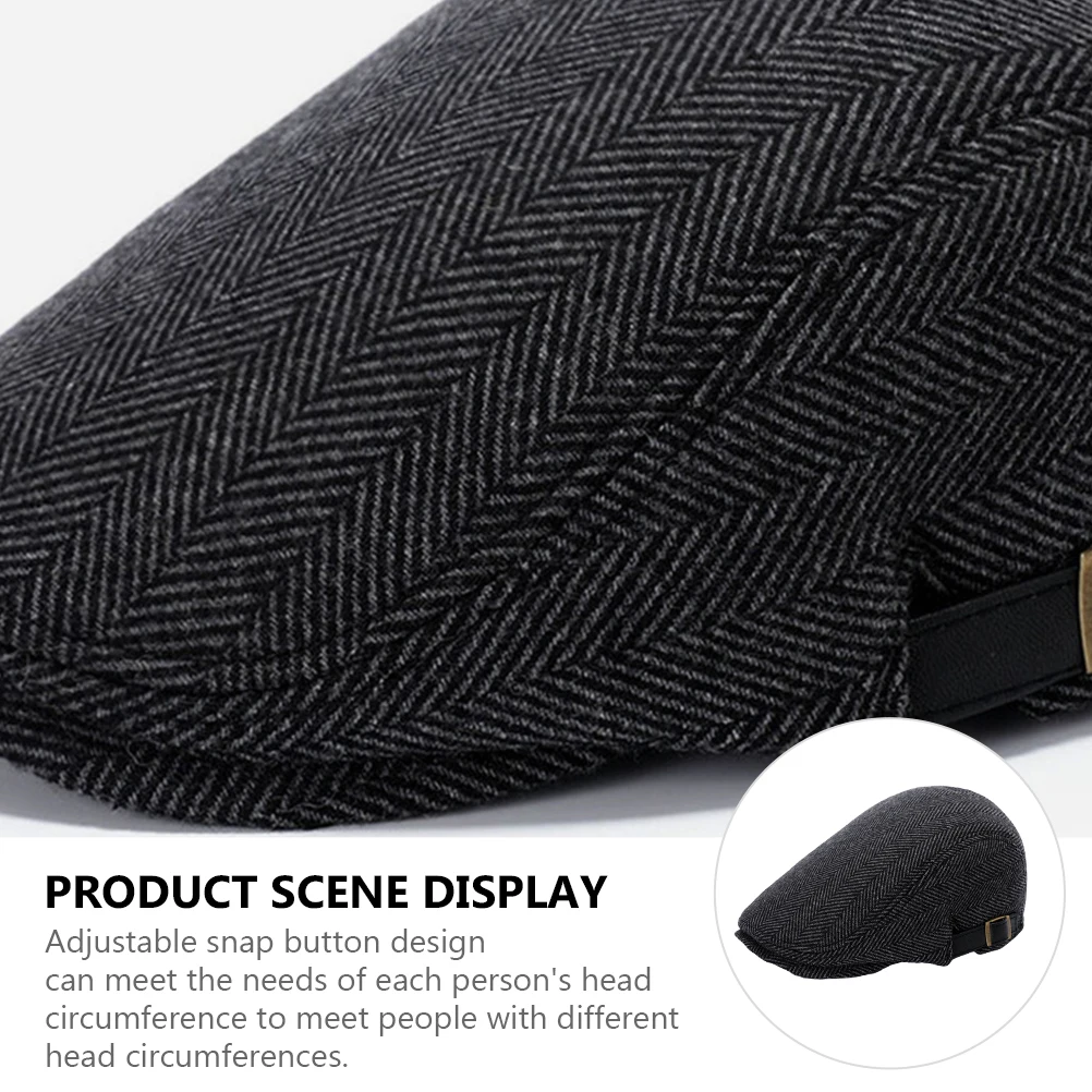 

1pc British Style Men Beret Cap Stylish Lightweight Warm Peaked Newsboy Hat Vintage Casual Woolen Sunscreen Headwear For Autumn