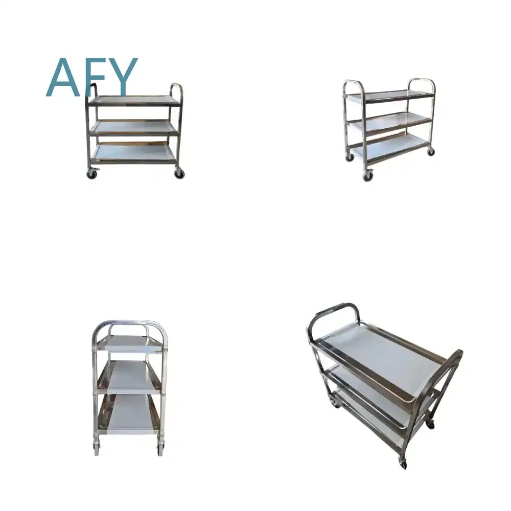 Commercial 3-Tier Stainless Steel Dining Trolley for Hotel Restaurant Catering Supplies Food Service Equipment Kitchen