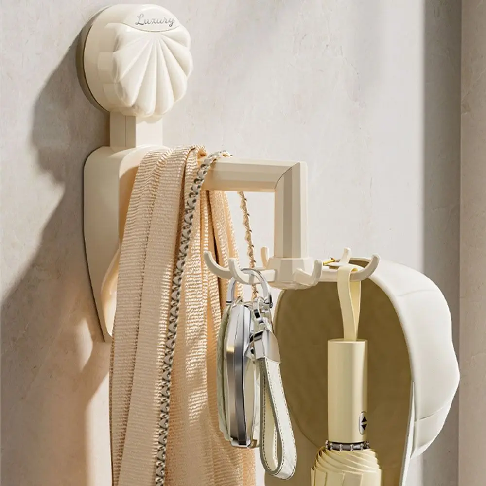 

Portable Suction Cup Kitchen Rotary Hooks Traceless Wall Hanging Rotatable Hook Punch Free Detachable Wall Mounted Rack for Home