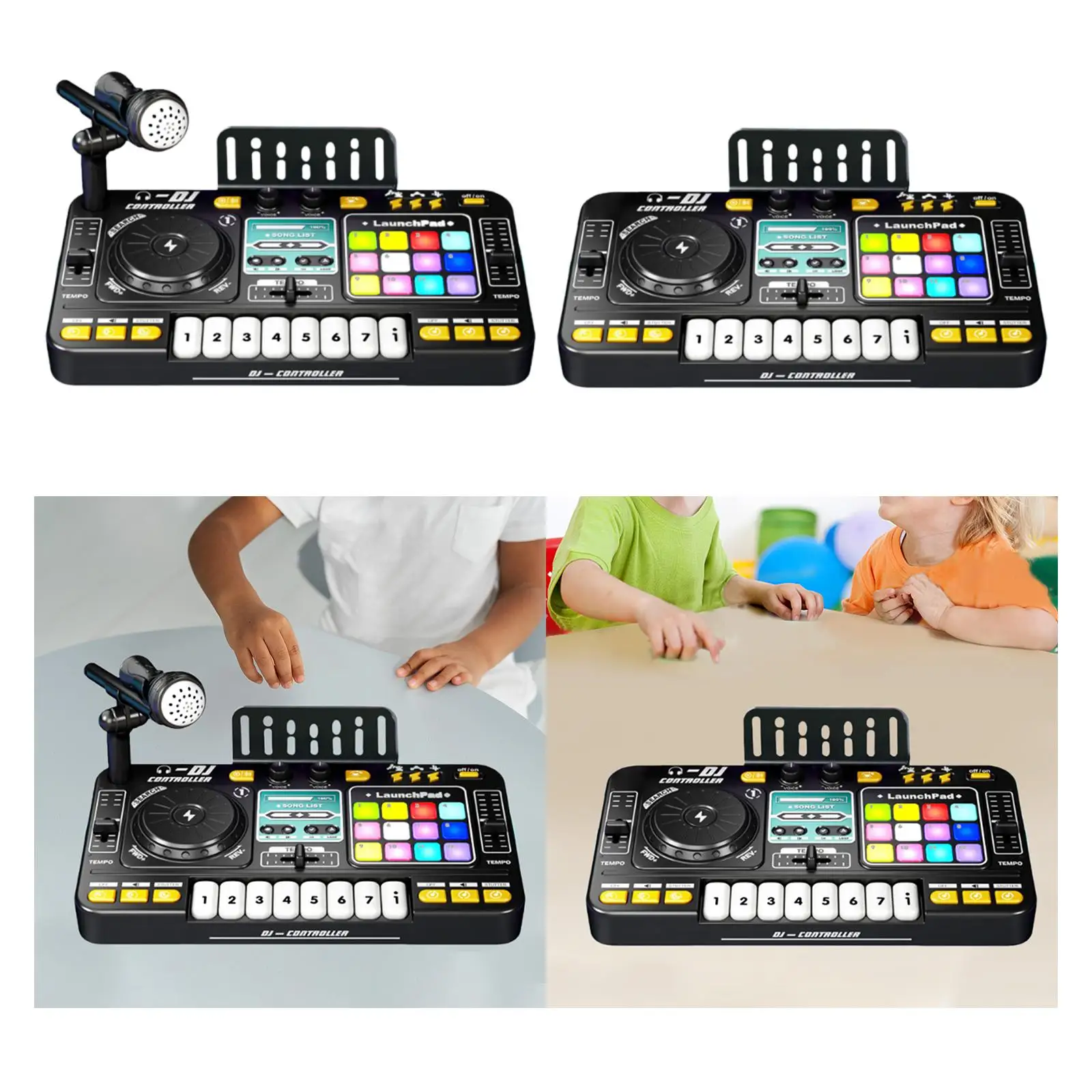 Crianças dj mixer brinquedo educacional embutido microfone mesa interativa instrumento turntable presente com luzes brinquedo musical controlador de dj