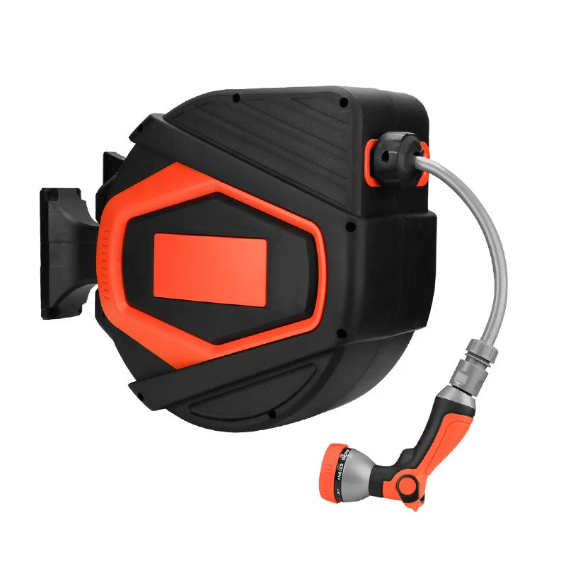 

Многофункциональная выдвижная катушка для воздушного шланга 1/2 дюйма, садовый водяной барабан, катушка для автоматической переработки труб 180 ° Поворотный