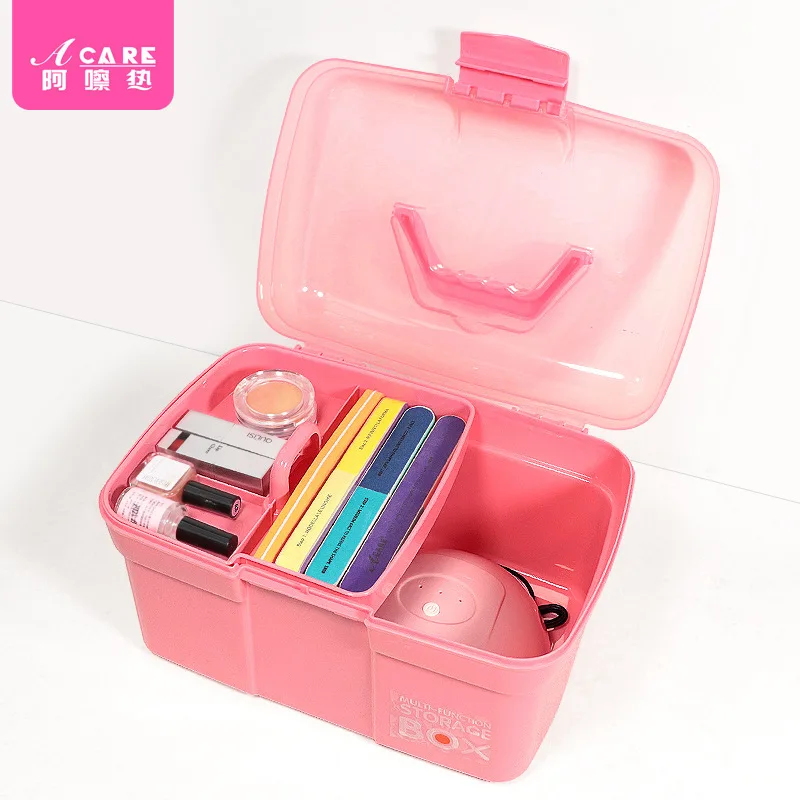 Storage Box/Manicure implementA1PQ0-Easy to Use Nail Polish Phototherapy Machine Box Multi-Layer Partition Large