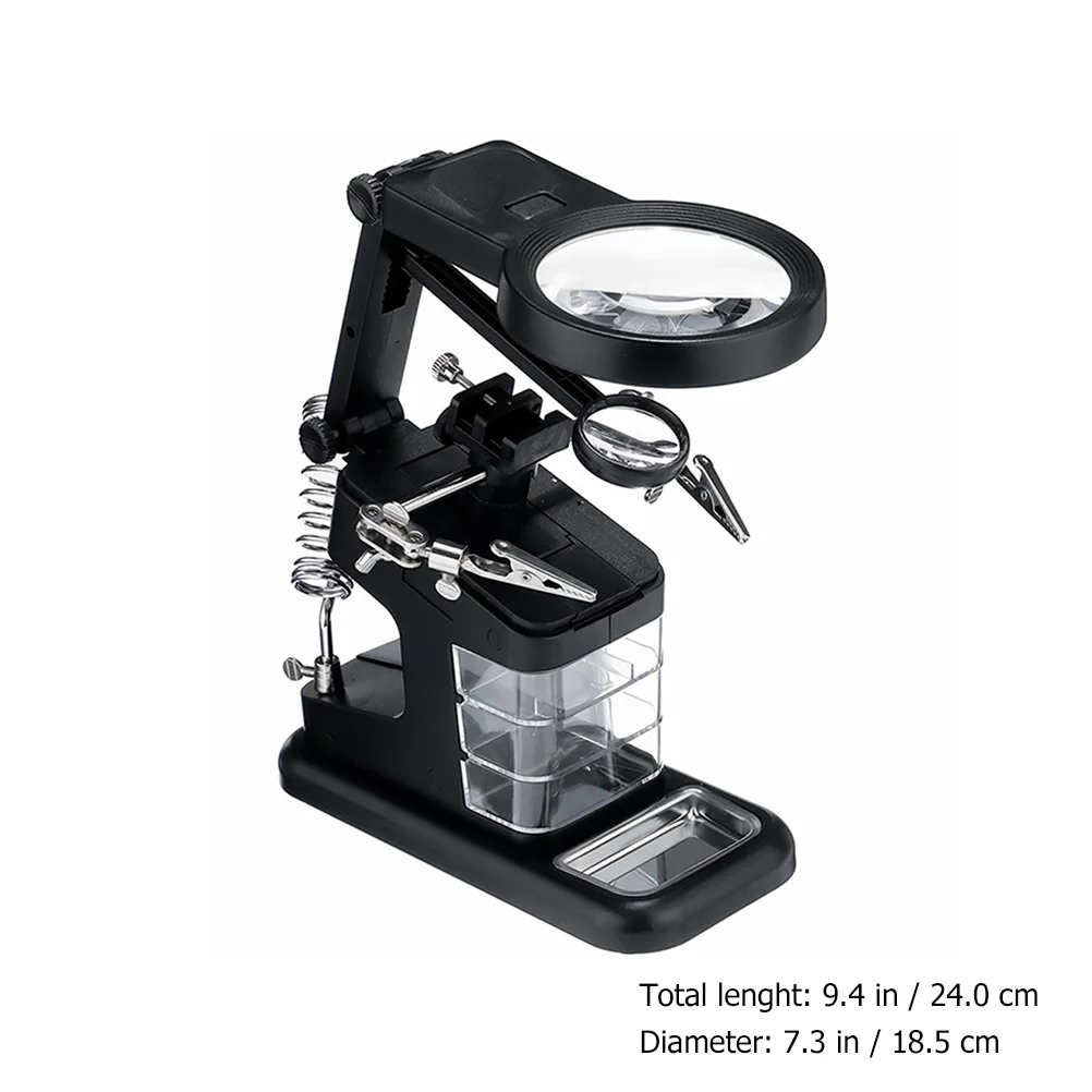 10 LED Soldering Stations Multifunctional Iron Kit Magnifier Aluminum Alloy with Light