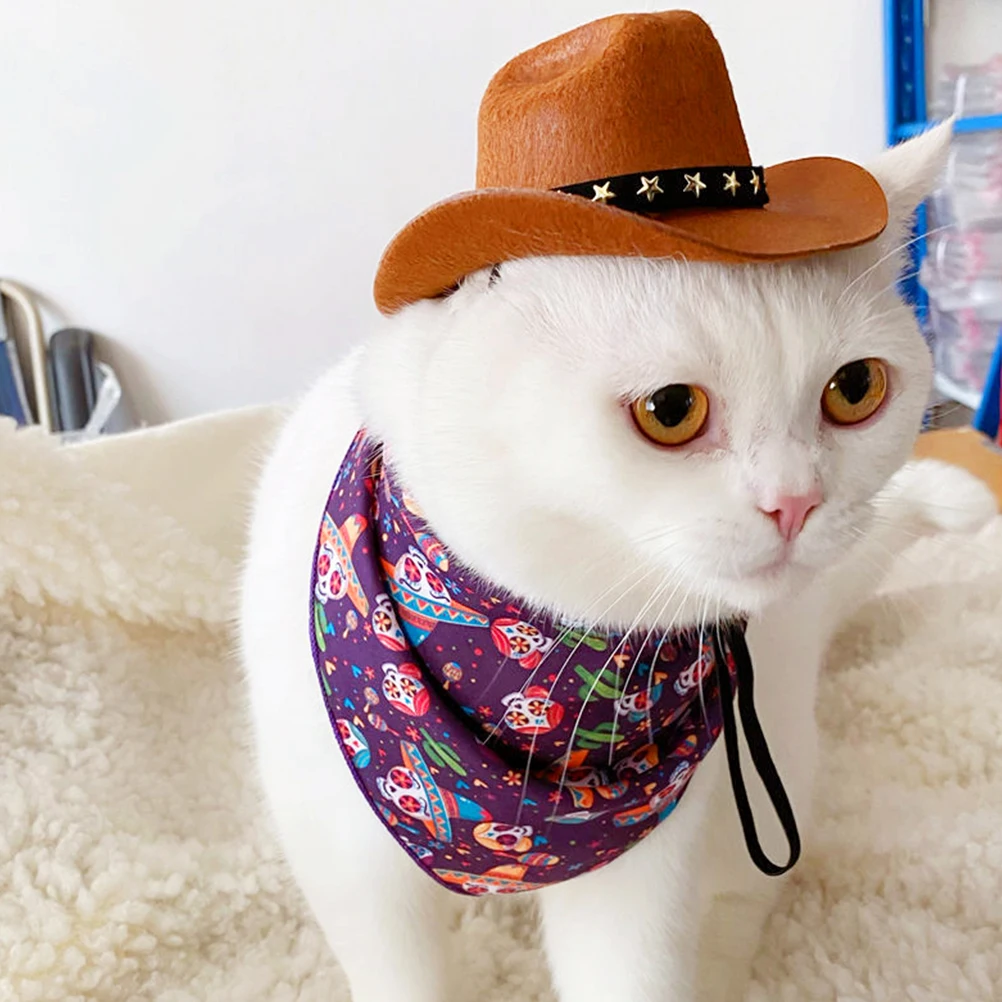

Cowboy Hat Adjustable Cotton Decorative Dog Cat Hats Breathable Lightweight Pet Accessories Dog Wear Stylish Fashion Pet