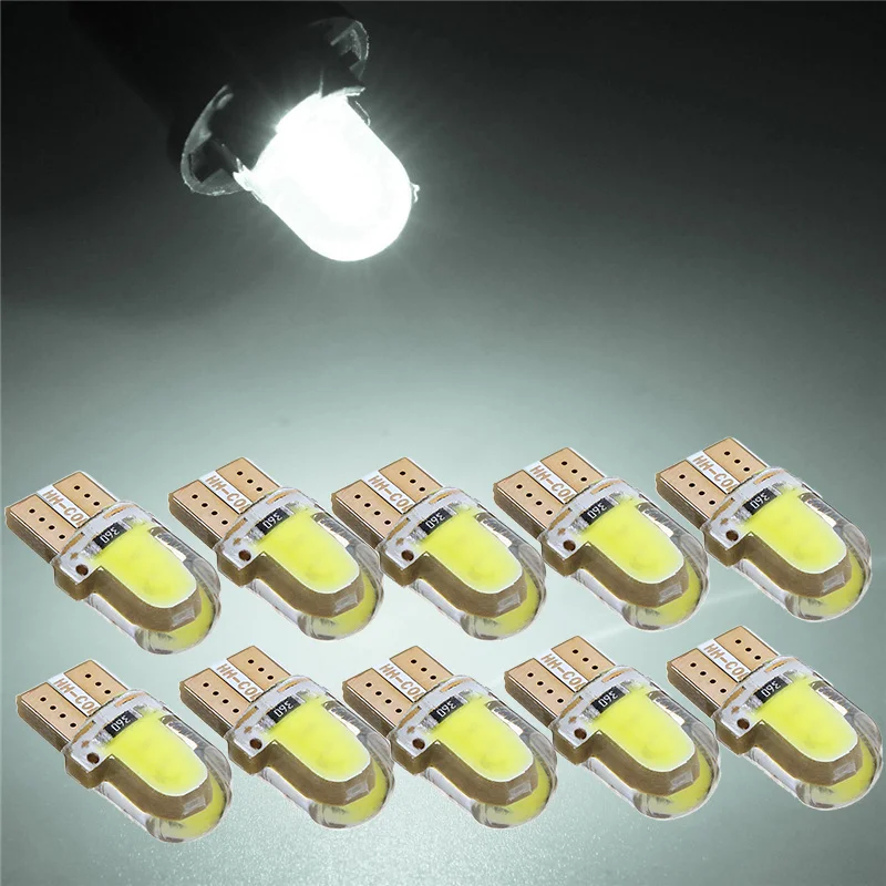 

10Pcs LED Auto Bulbs Interior Lights 168 194 COB Turn Signal Clearance Lights License Plate Light Trunk Lamp Dropshipping