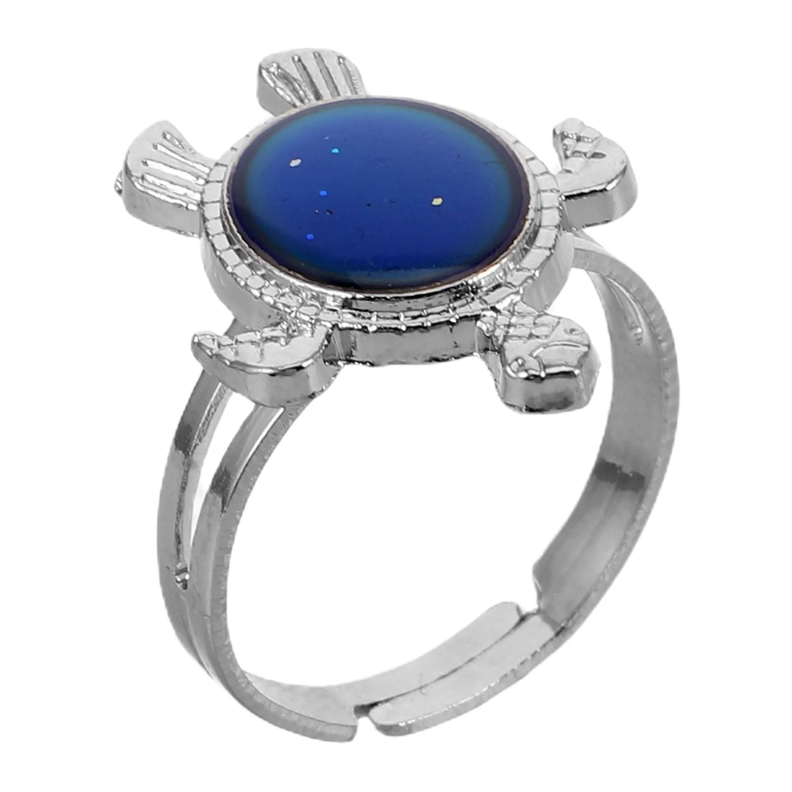 Kids Turtle Mood Ring Temperature Sensitive Color Shift Jewelry Cute Cartoon Design Stylish Minimalist Ring for Girls Beach Wear
