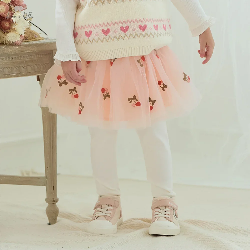 Dave Bella Girls Baby Knitted Culotte Autumn Fashion Sweet Lovely Children's Princess Mesh Stretch Pants Outdoor Party DB3252682