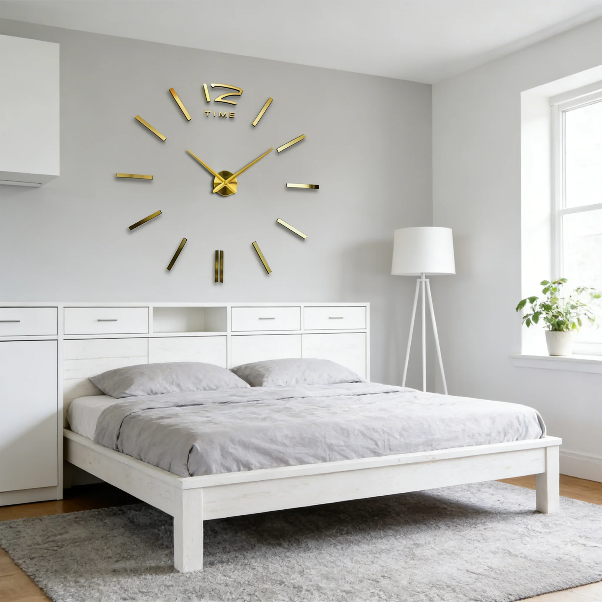 

Large 3D Luminous Wall Clock, DIY Digital Silent Wall Clock Stickers, Classic Wall Watches for Home Living Room Decor