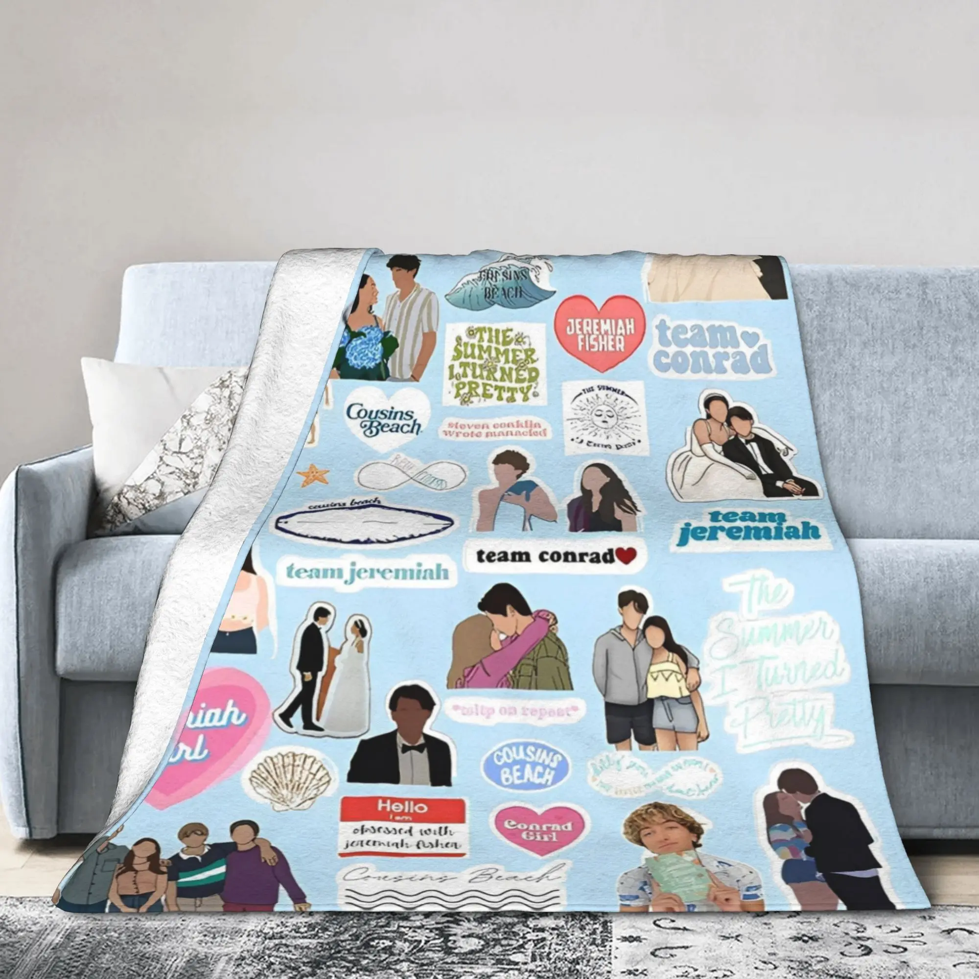 Funny  The Summer I Turned Pretty Blanket Cover TSITP  Flannel Throw Blanket Bed Sofa Printed Soft Warm Bedspreads