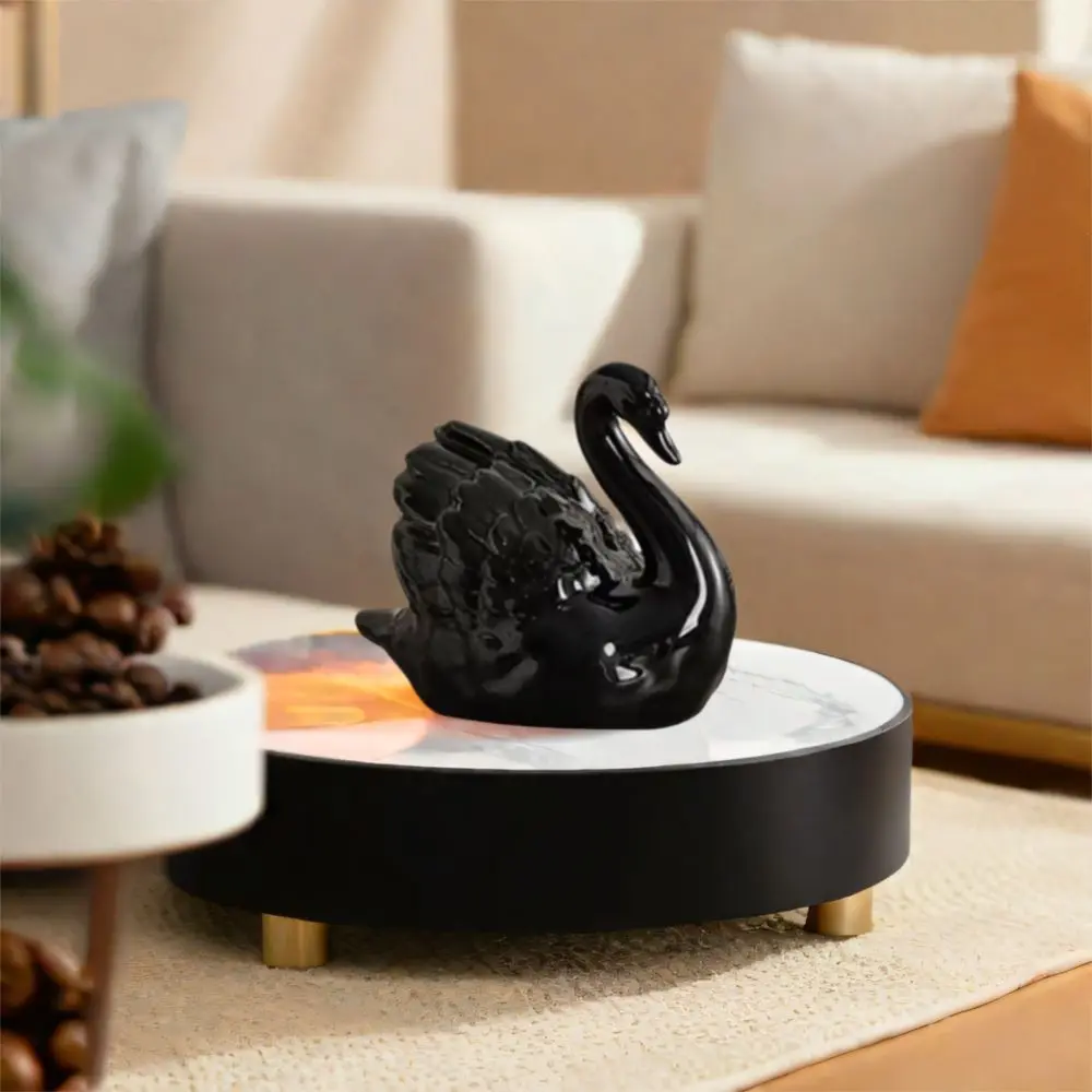 حلي بجعة سوداء حديثة سهلة الاستخدام، تمثال بجعة بيضاء أنيق وفريد من نوعه، تمثال بجعة للزوجين لغرفة النوم #4