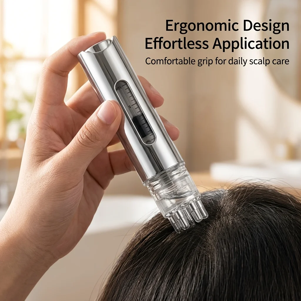 51oz Large Capacity Scalp Dropper Set Roller Massage Head Medicine Dropper Home Scalp Essence Guide Comb Precise Control
