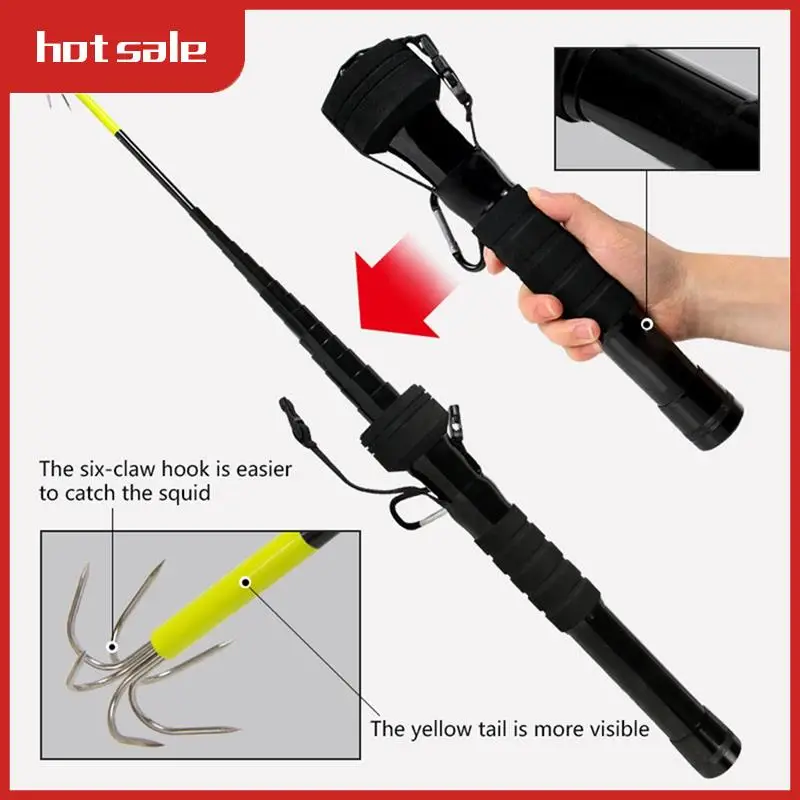 

Squid Gaff Anchor Hook Six Hooks Carbon Steel Squid Hook Telescopic Sea Fishing Gaff Octopus Cuttlefish Bar Tip Hook
