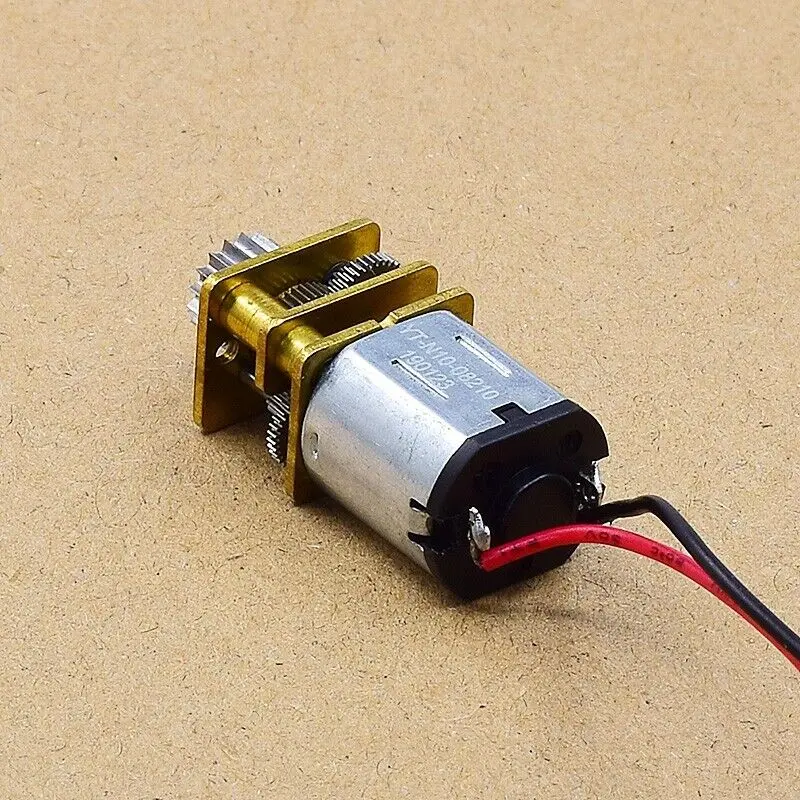 12mm Micro N10 Full Metal Gearbox Gear Motor DC3V-6V 5V 55RPM Slow Speed 17 Teeth Stainless Steel Gear for 3D Printing Pen Robot