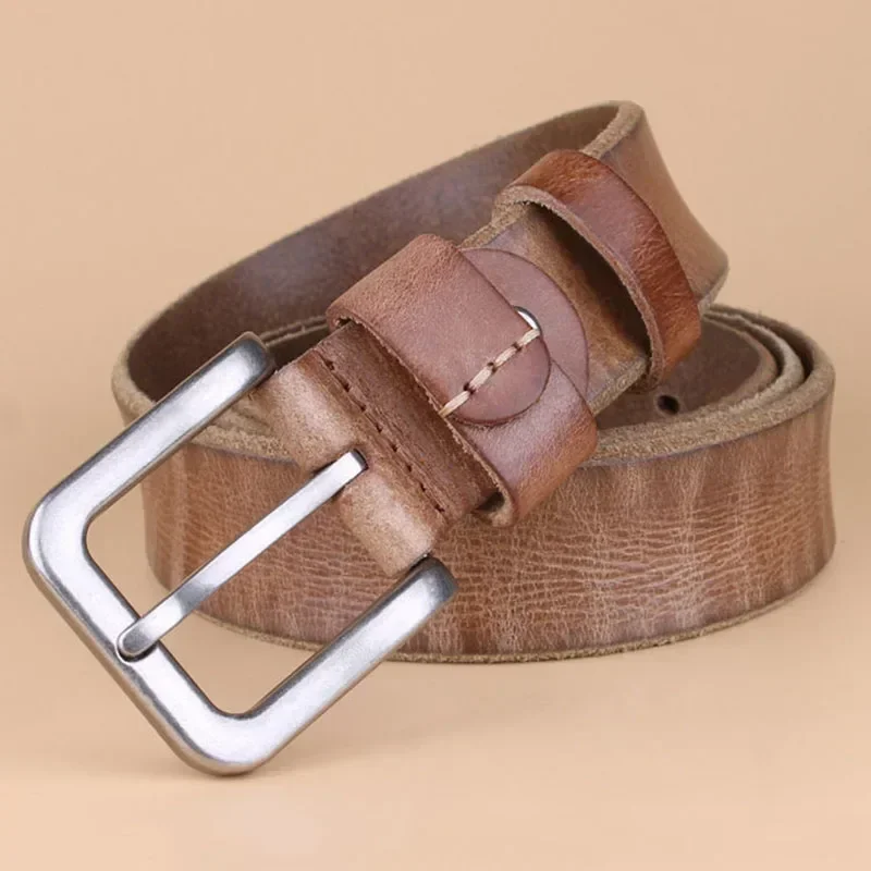 2026 High Quality Belt Men\'s Genuine Leather Top Layer Pure Leather Pin Buckle Jeans Fashion Belts for Men Luxury Designer Brand