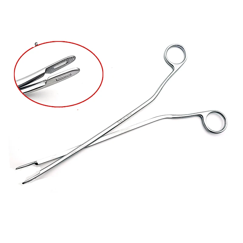 Fórceps de aço inoxidável para remoção ginecológica, Take The Ring Forceps, Bend, Multifuncional, Iud Placement, 22cm