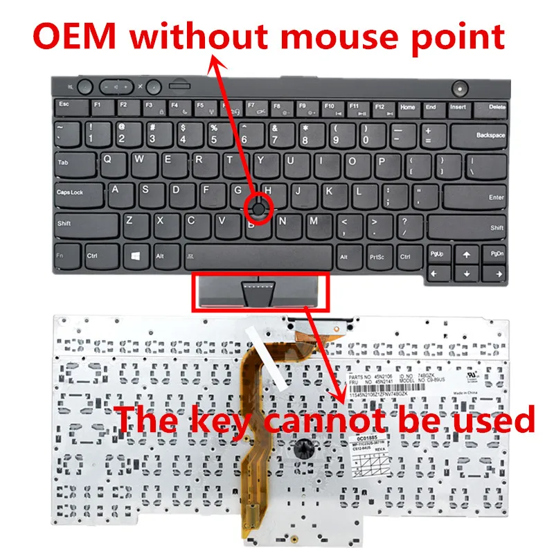 

Новая американская русская клавиатура для Lenovo ThinkPad X230 X230T T430 T430I T430S T530 W530 L430 L530 английский/RU