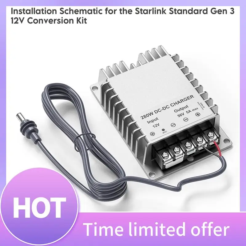 B68a novo kit de reforço de potência do roteador para starlink gen3 kit impulsionador de potência do roteador 280w DC-DC carregador entrada 12v saída 56v 5a max