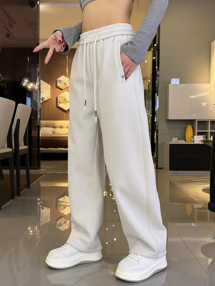 

Casual Loose Straight Banana Pants ex Elastic Waist Pure Color Spring Autumn New Sle Comfortable Faionable Cotton Blend