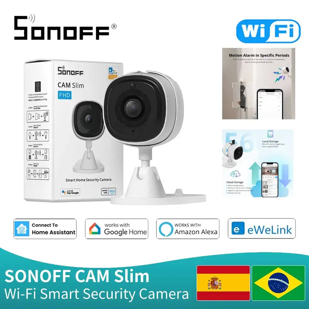 SONOFF WiFi Wireless IP Security Camera Cloud Storage CAM Slim Two-Way Audio Motion Detection IR Night Vision Security Camera