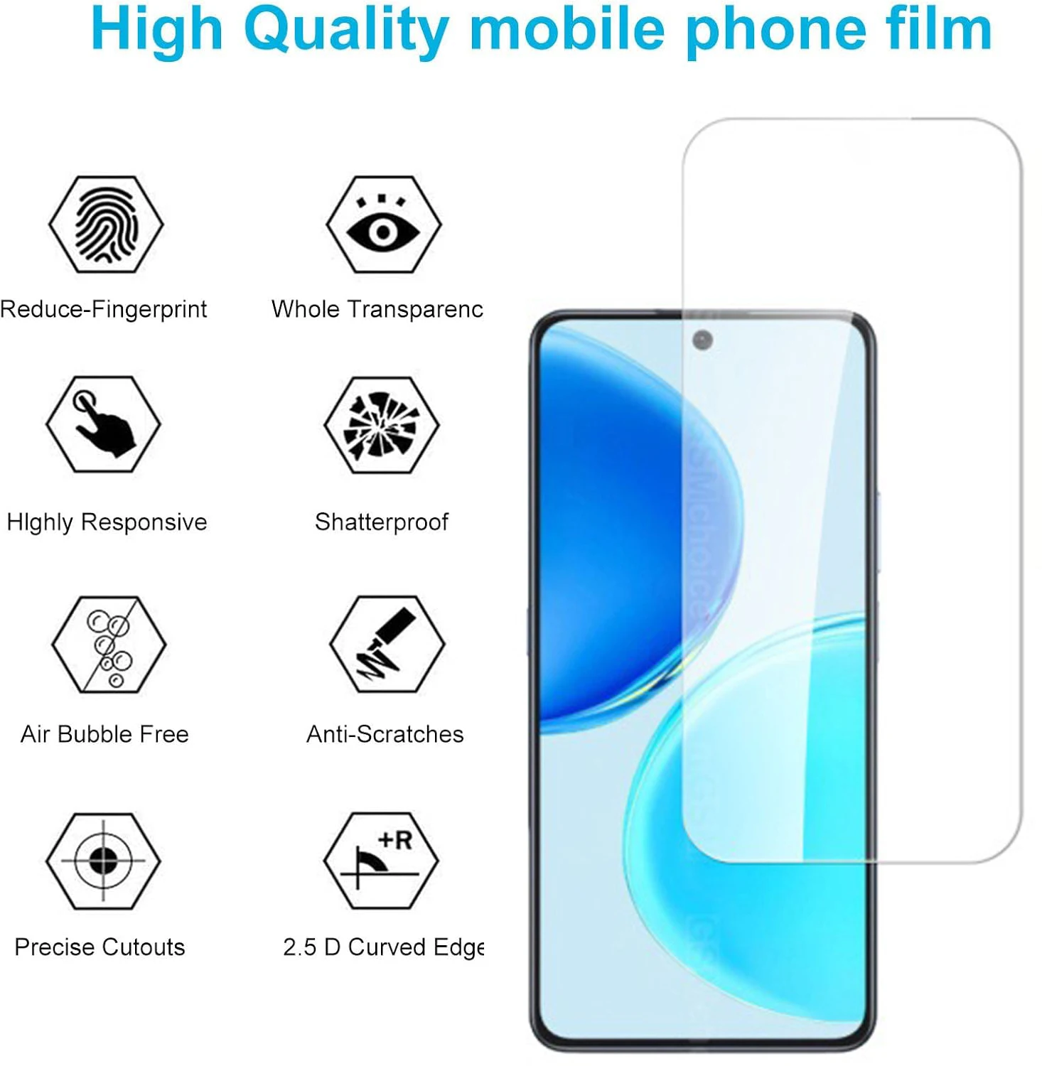 2.5D 9H Tempered Glass Screen Protector Camera Lens Film for Honor WIN AAP-AN00 (Support Ultrasonic Fingerprint)