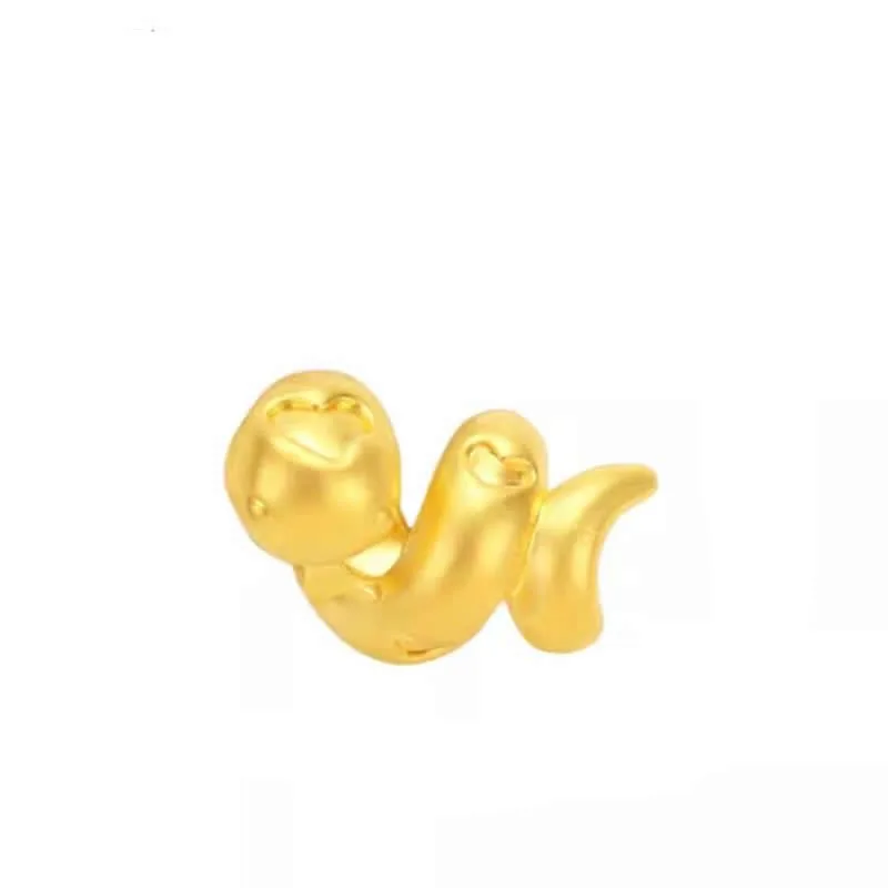 

Fine 999 24K Yellow Gold Bracelet Women Heart Snake Bracelet 1pcs