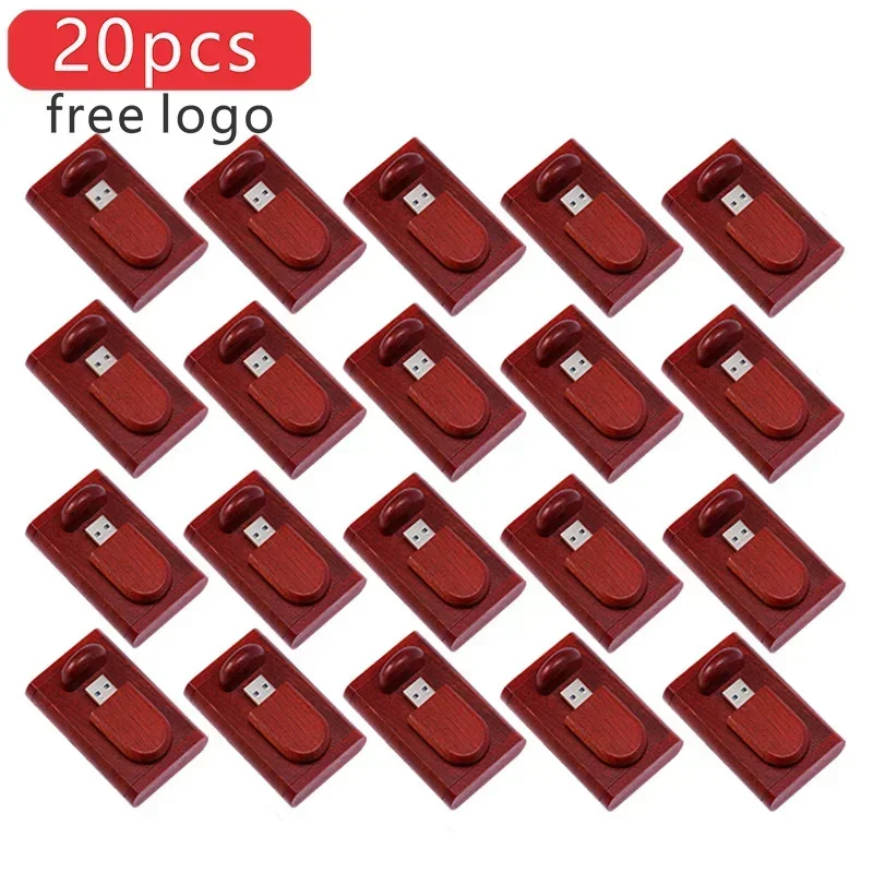 JASTER 20pcs/Lot (Free logo) USB Flash Drive 2.0 Wooden Pendrive 4GB 8GB 16GB 32GB 64GB 128GB Memory Stick Personalized Gifts