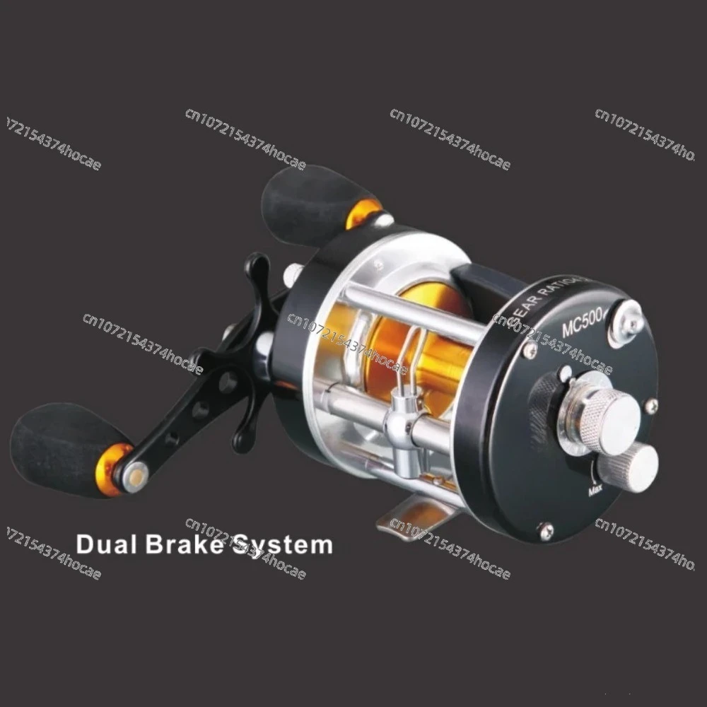 Wire Drawing Type Fishing Reel Stable Dual Brake Mechanism Reliable Angling Component
