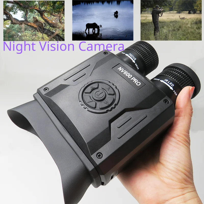 

NV600 Pro Night Vision Binoculars IR Range 500m Photos Video Recording Infrared Camera Hunting Surveillance Telescope Recorder